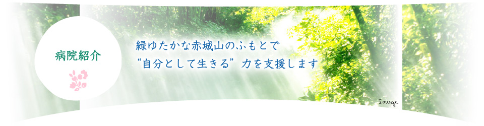 病院紹介　緑ゆたかな赤城山のふもとで“自分として生きる”力を支援します